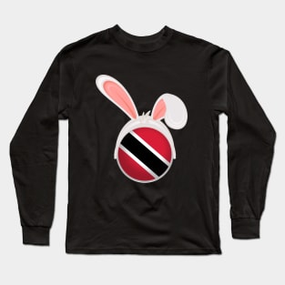 happy easter Trinidad and Tobago bunny ears flag cute designs Long Sleeve T-Shirt